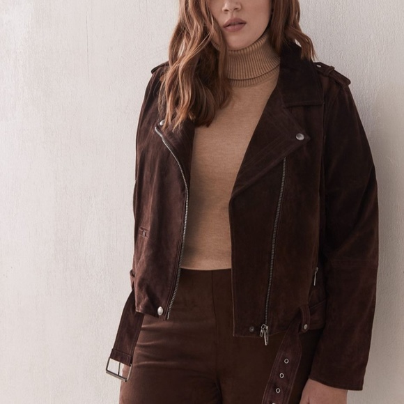 Blank NYC Jackets & Blazers - BLANK NYC Belted suede moto jacket tobacco 2X